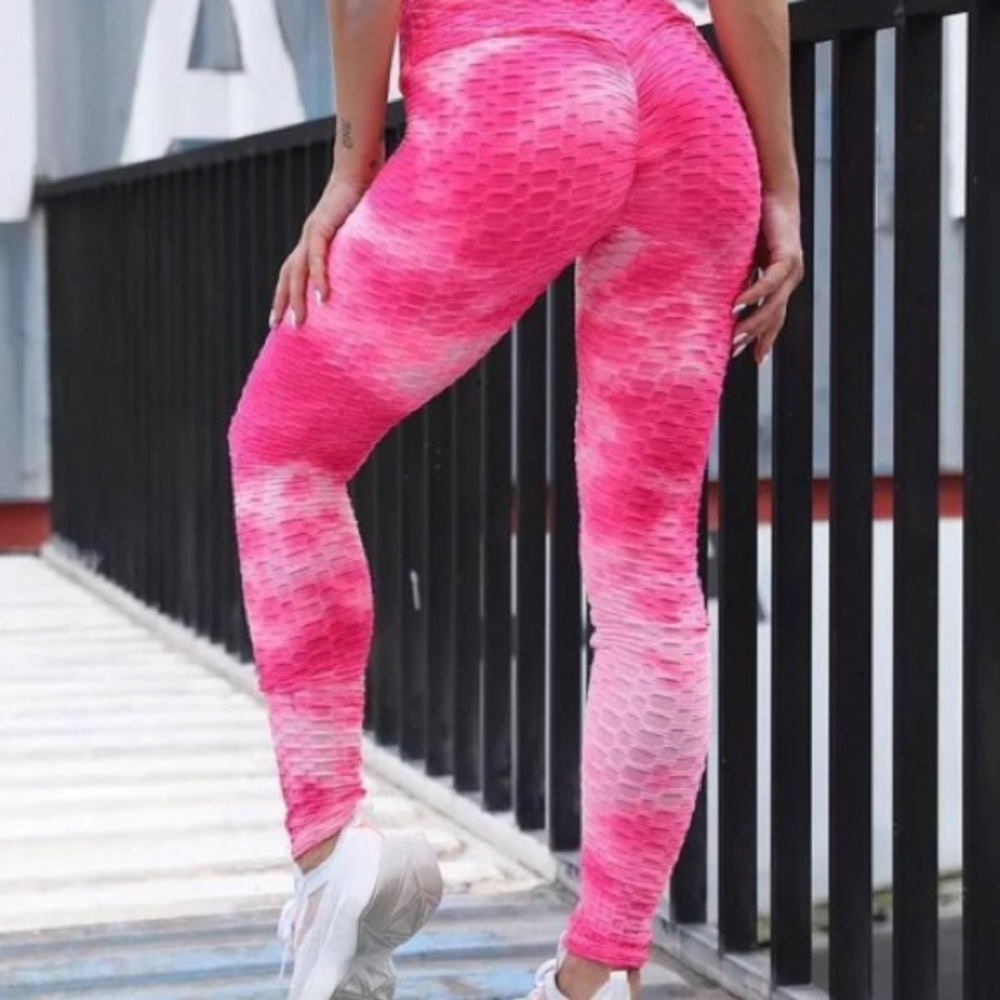 High Waist Tie Die Print Anti Cellulite